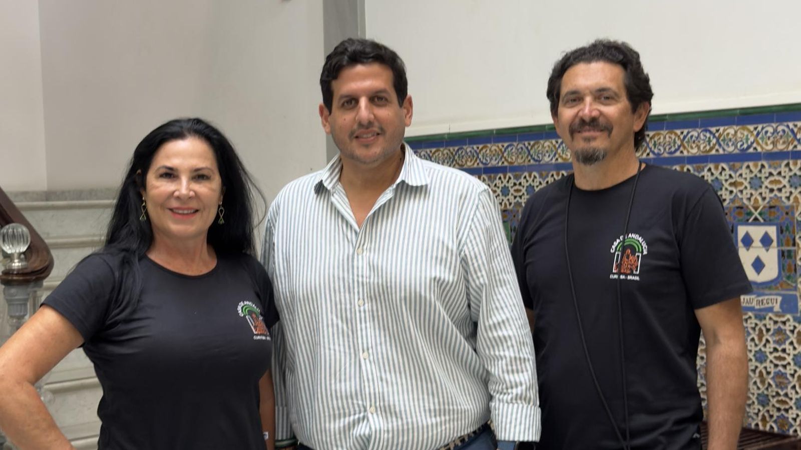 La delegación de la Casa de Andalucía durante su encuentro con Jorge Vázquez