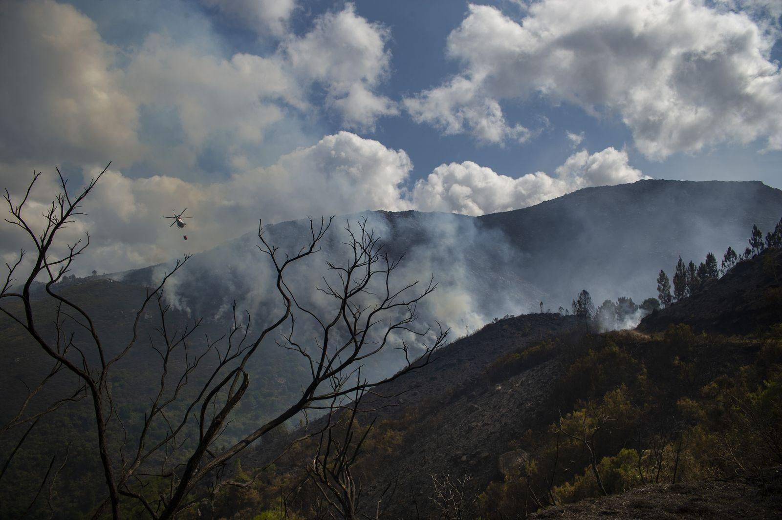 Las llamas arrasan el parque natural del Xurés // FOTO: MARTIÑO PINAL