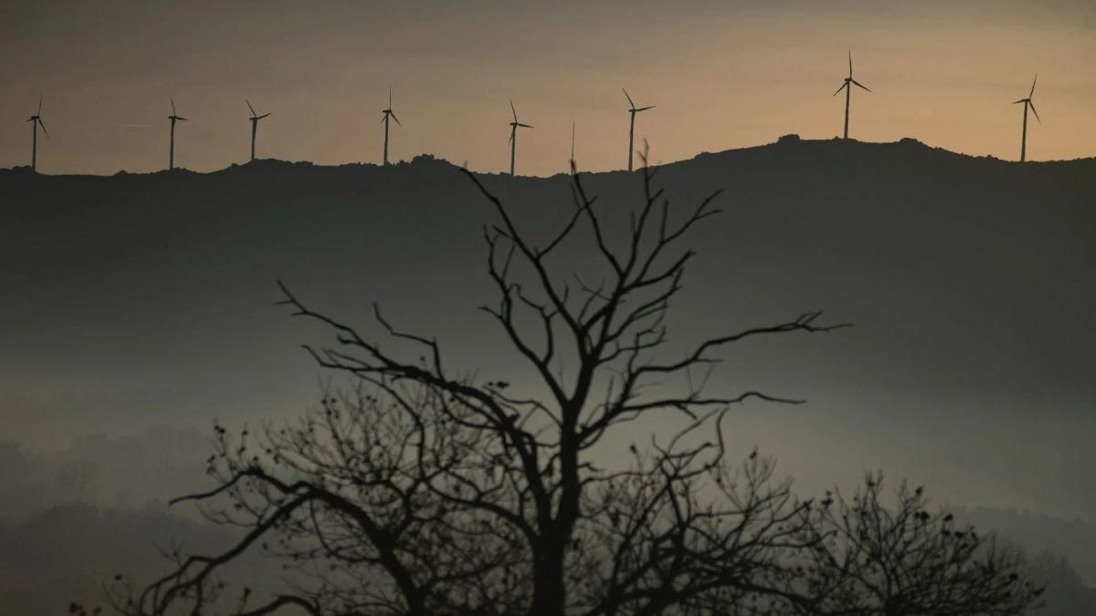 Os aeroxeradores do parque eólico do Larouco.