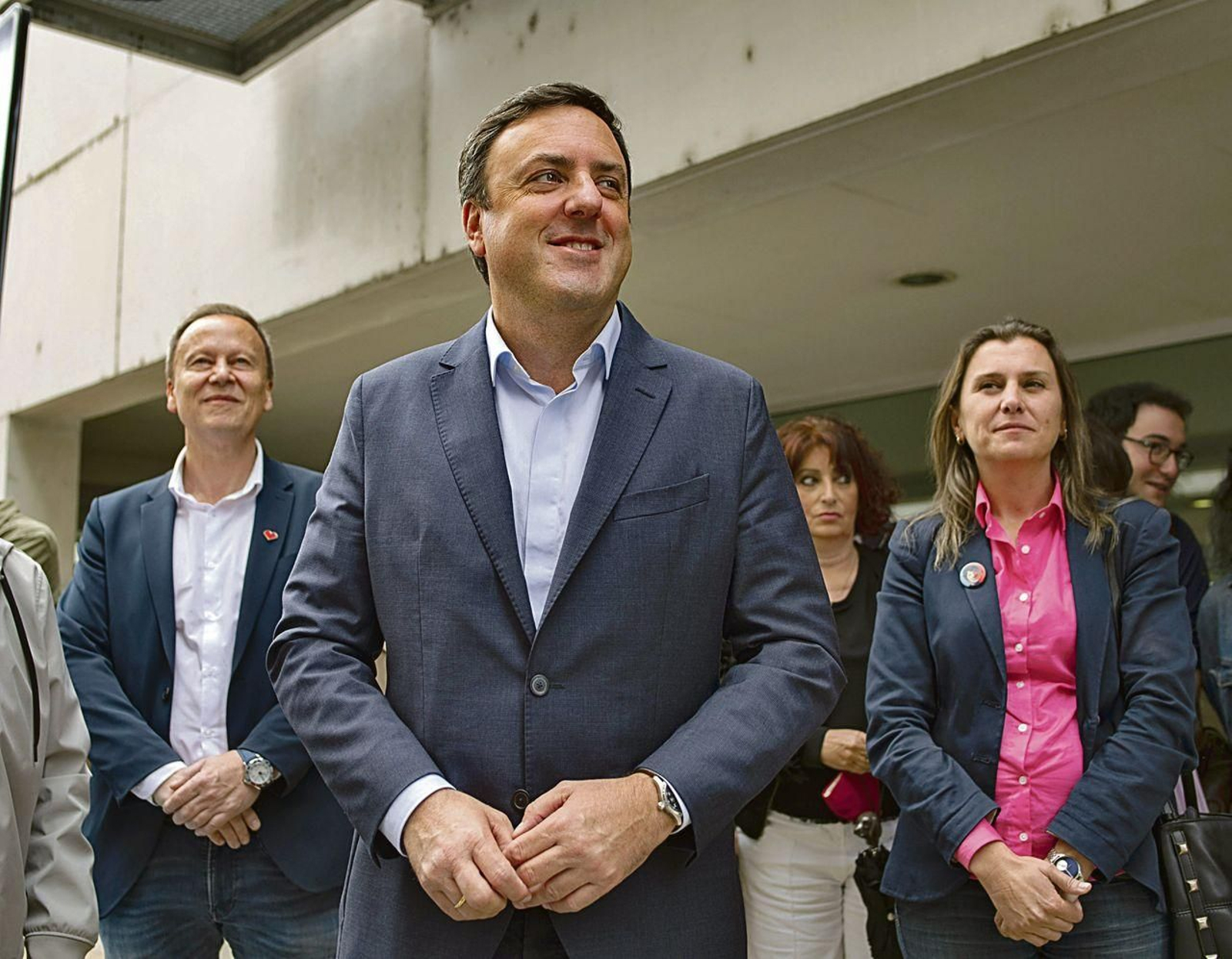 Formoso, en una visita a Ourense con Villarino y González (XESÚS FARIÑAS).