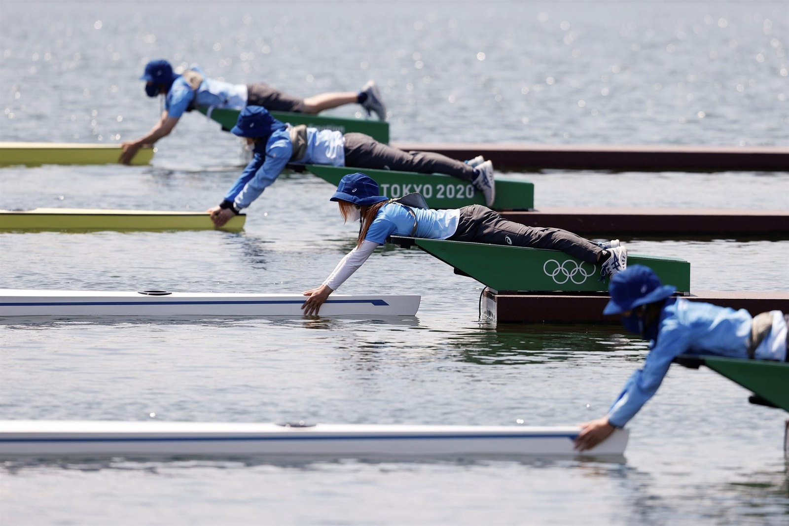 Primera jornada de remo en los Juegos Olímpicos de Tokio. (EFE)