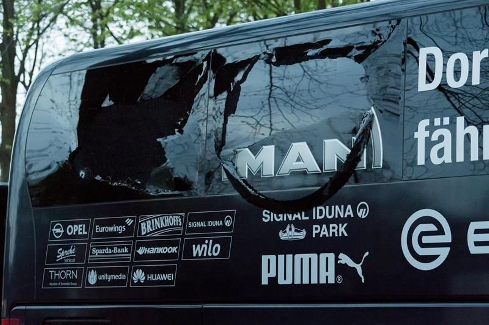 El autobús del Borussia Dortmund.