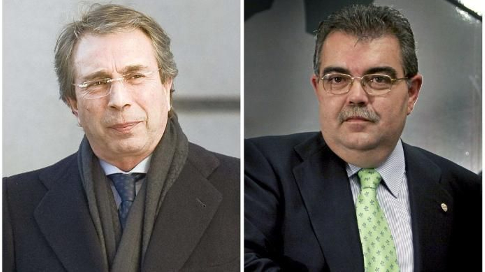 Los expresidentes del Valencia, Juan Soler (d) y Vicente Soriano (i)