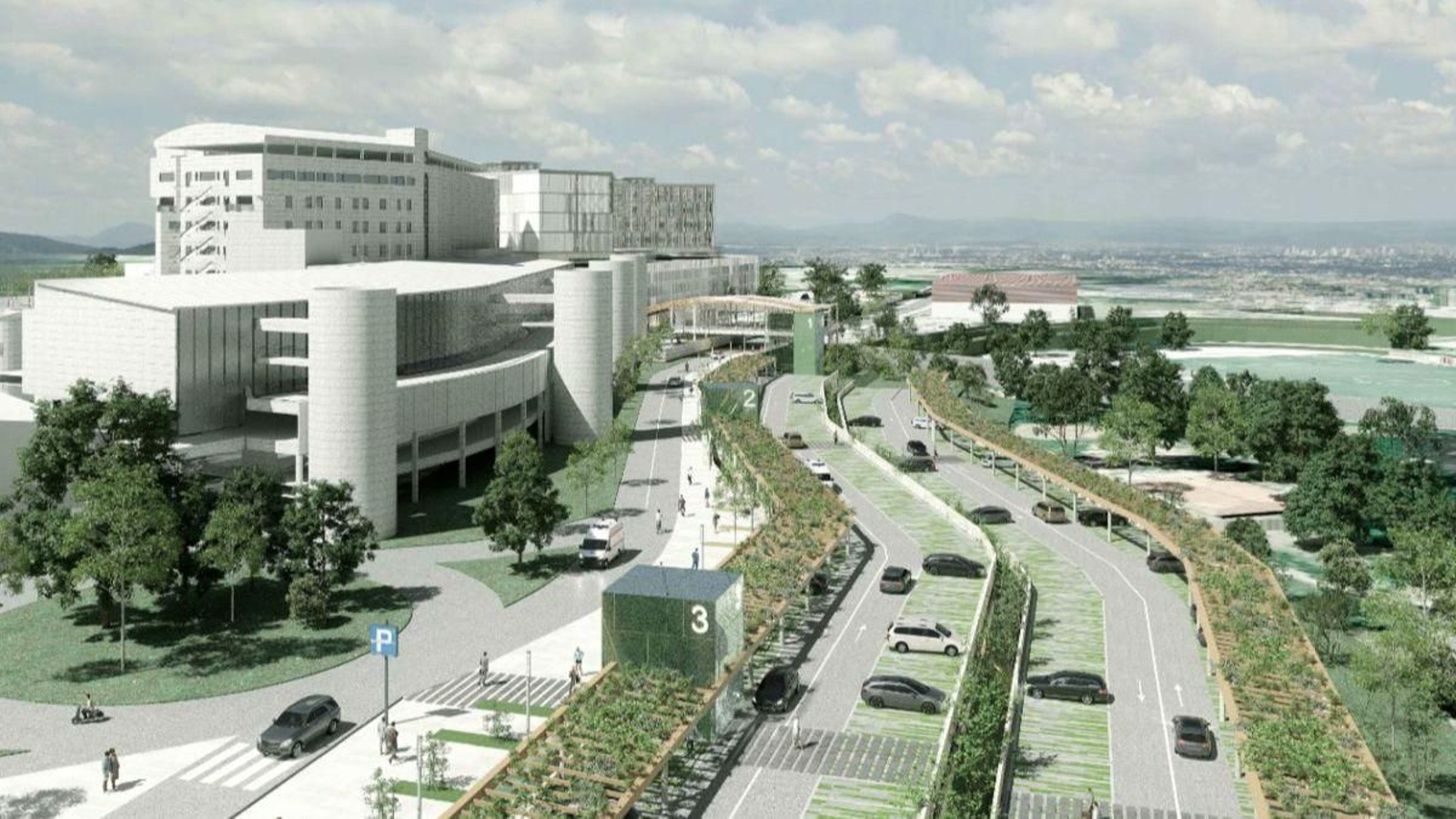 Proyecto final del Gran Montecelo con los viales y aparcamientos previstos.