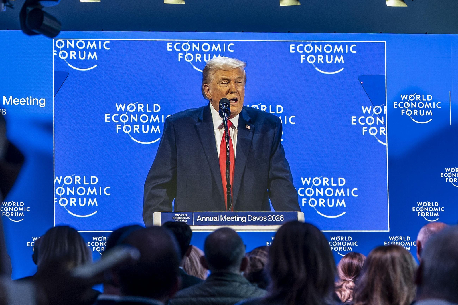 Donald Trump compareciendo en el Foro de Davos.