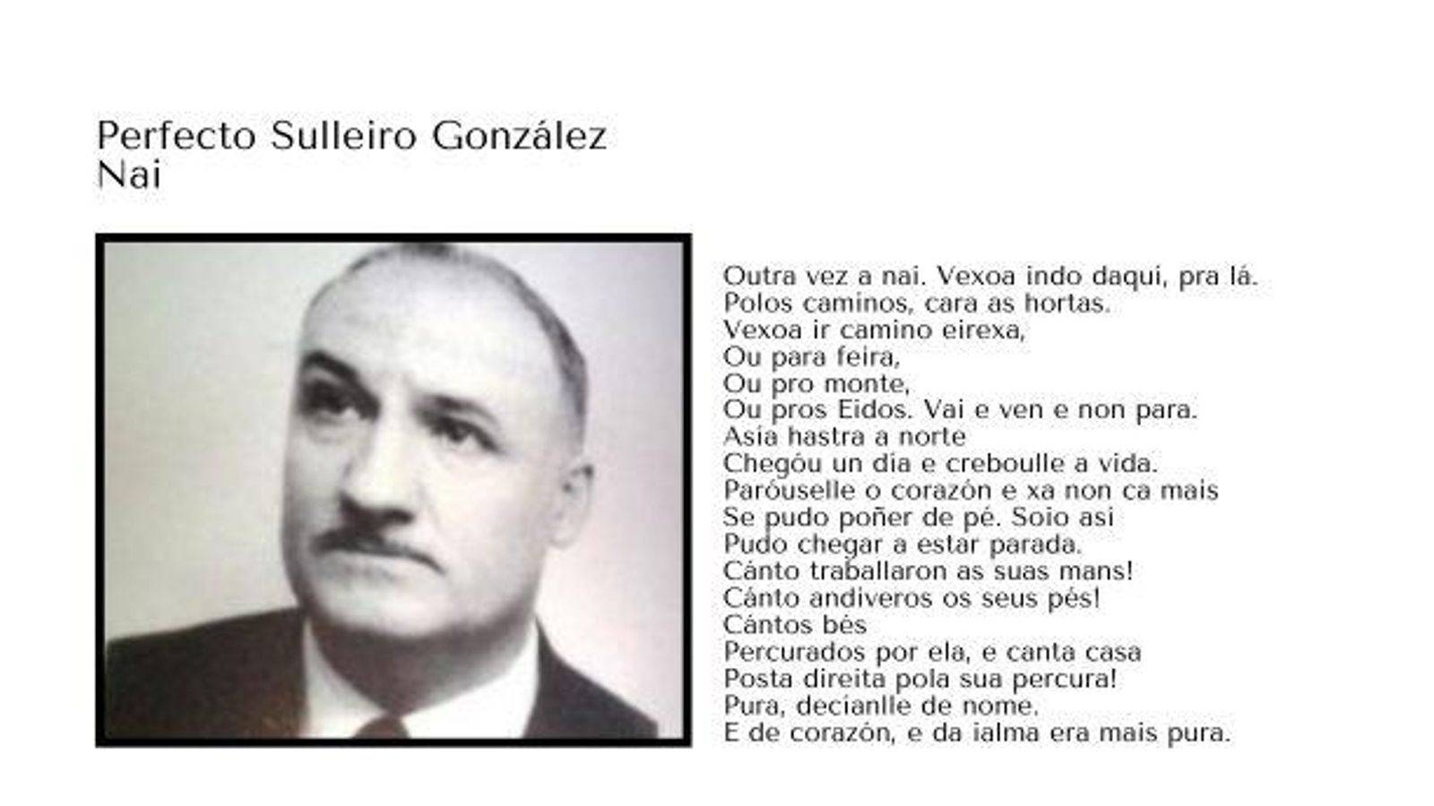 Poema de Perfecto Sulleiro a la madre.