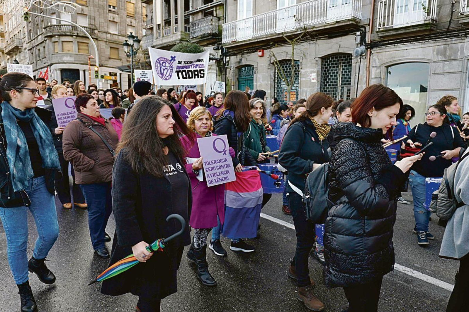 Una de las manifestaciones contra la violencia machista, celebrada en Vigo.