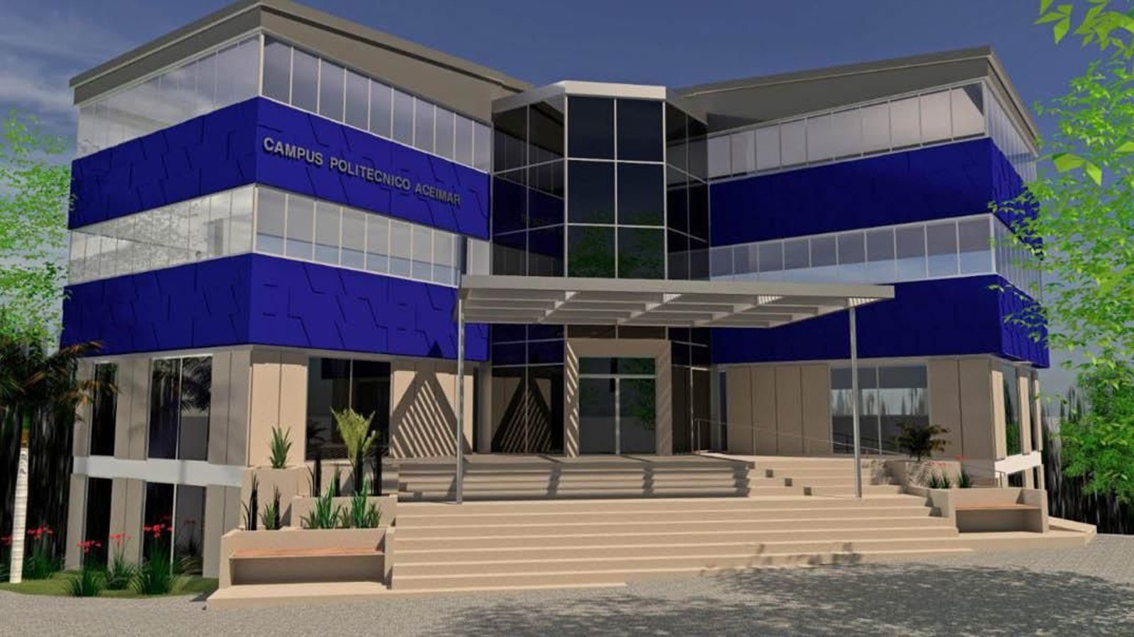 Así quedará la fachada del antiguo colegio Marcote, sede del Campus Politécnico Aceimar.