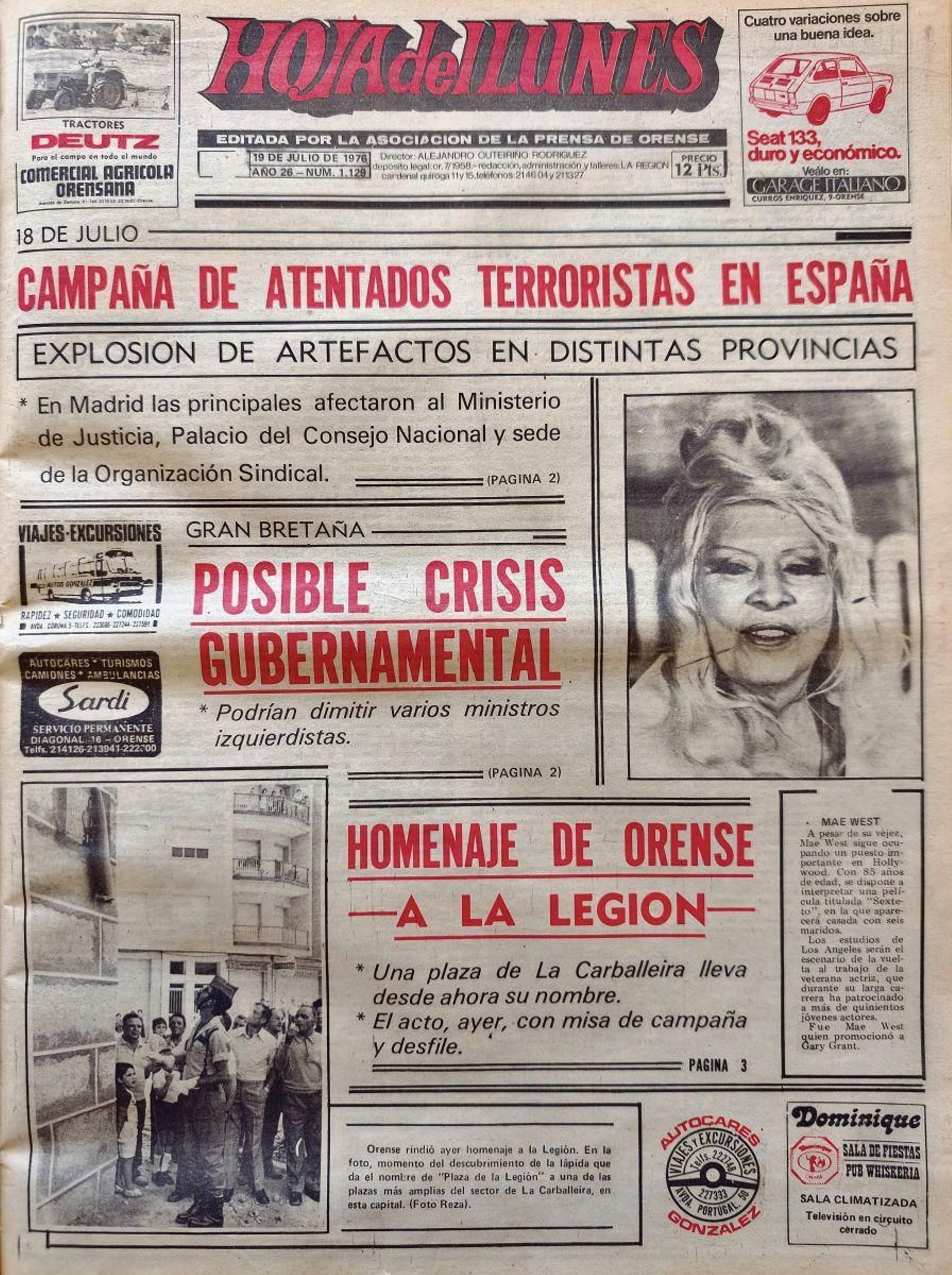 La portada de La Región del 1976.