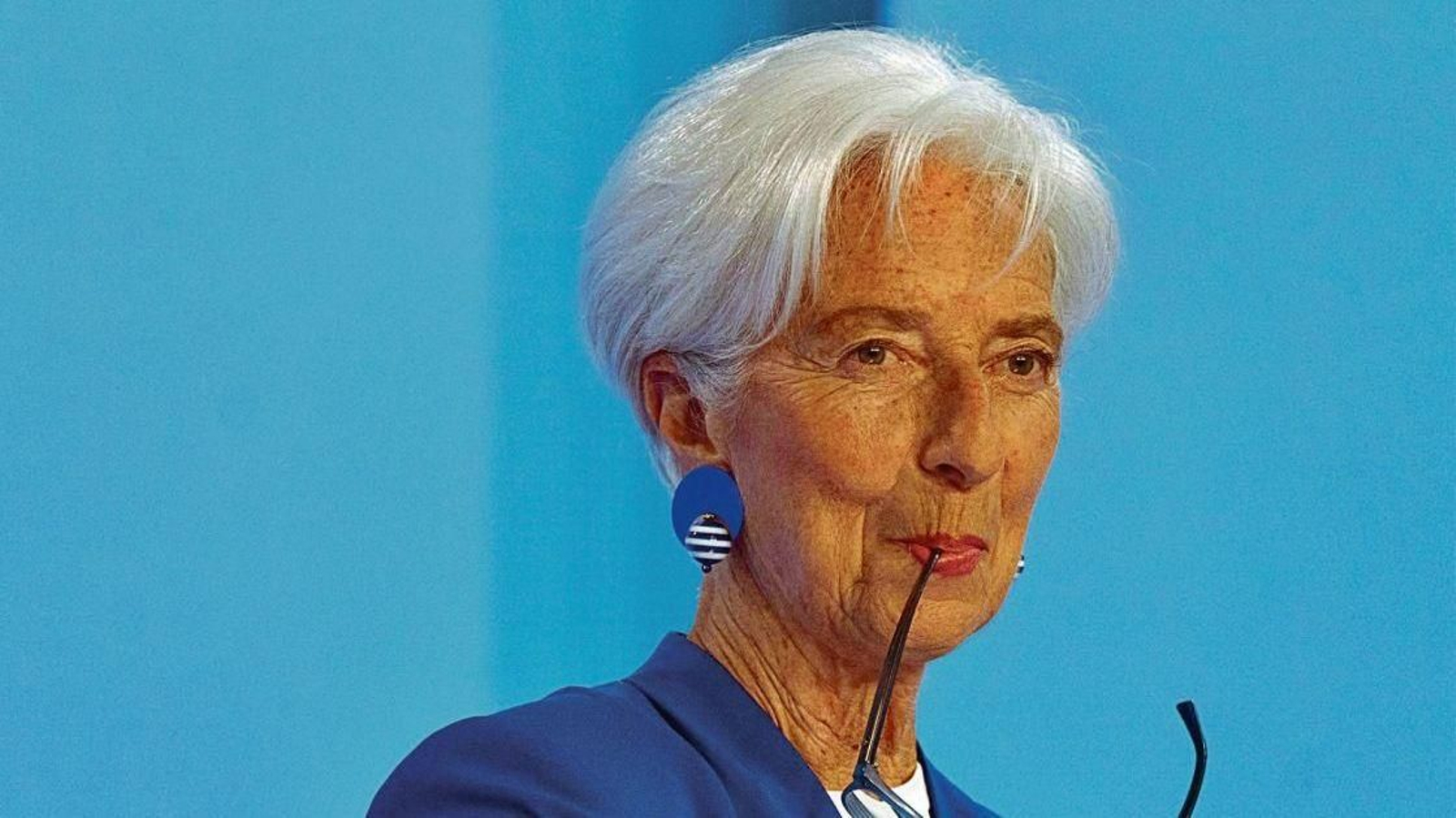 La presidenta del Banco Central Europeo (BCE), Christine Lagarde, en declaraciones a la prensa.