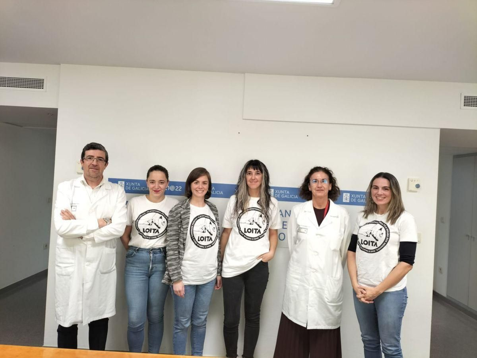 Félix Rubial, Mari Mar Cuíñas, Mar, Parvati, Mar Vélez y Tamara Campos, tras la reunión.