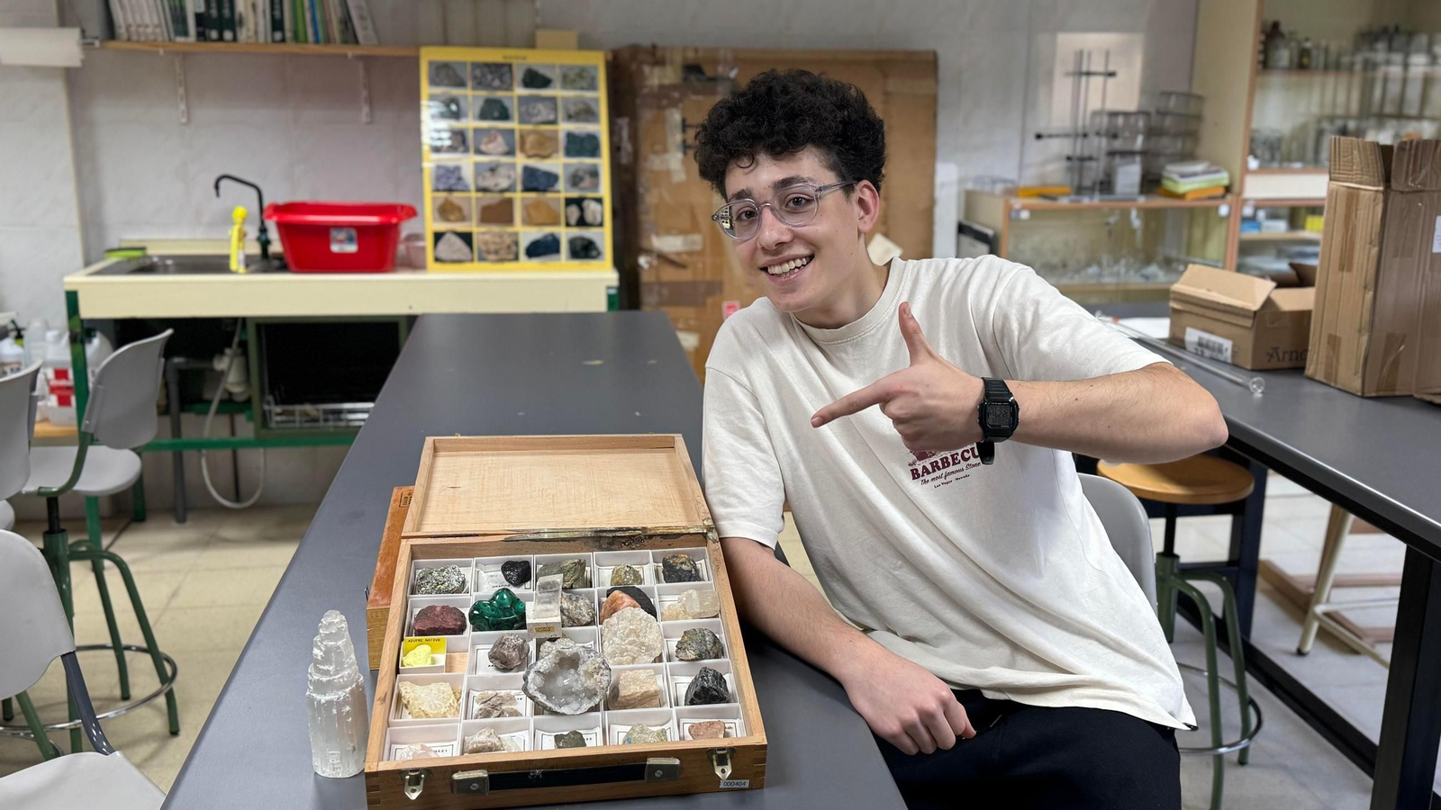Gabriel "Gabi" Guede Gómez, en el instituto Xesús Taboada Chivite de Verín.