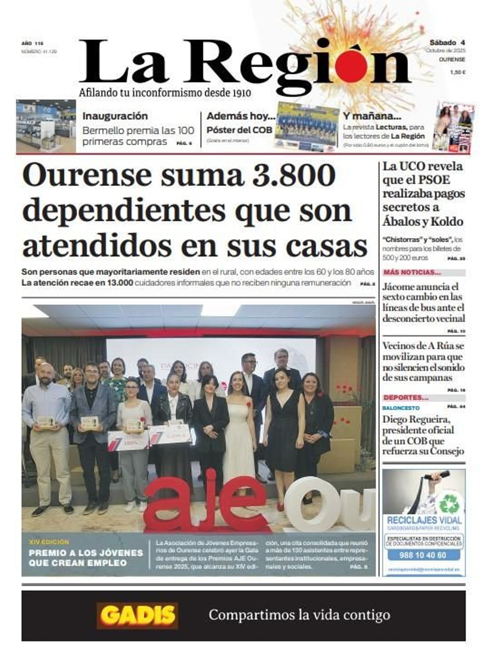 Los titulares del La Región del 4 de octubre