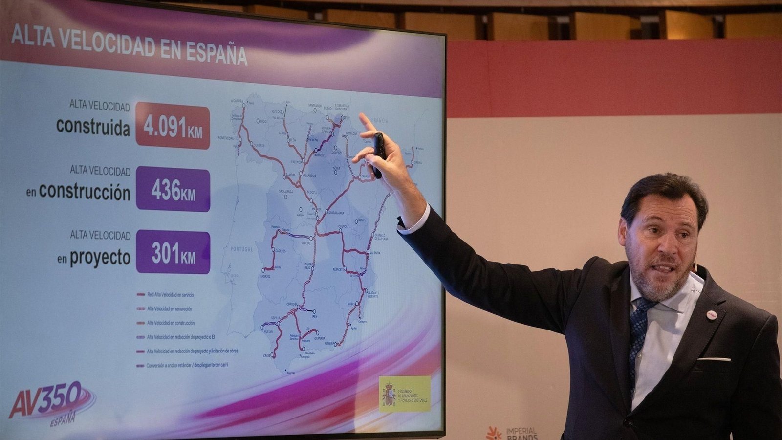 El ministro de Transportes y Movilidad Sostenible, Óscar Puente, durante un desayuno informativo de Europa Press