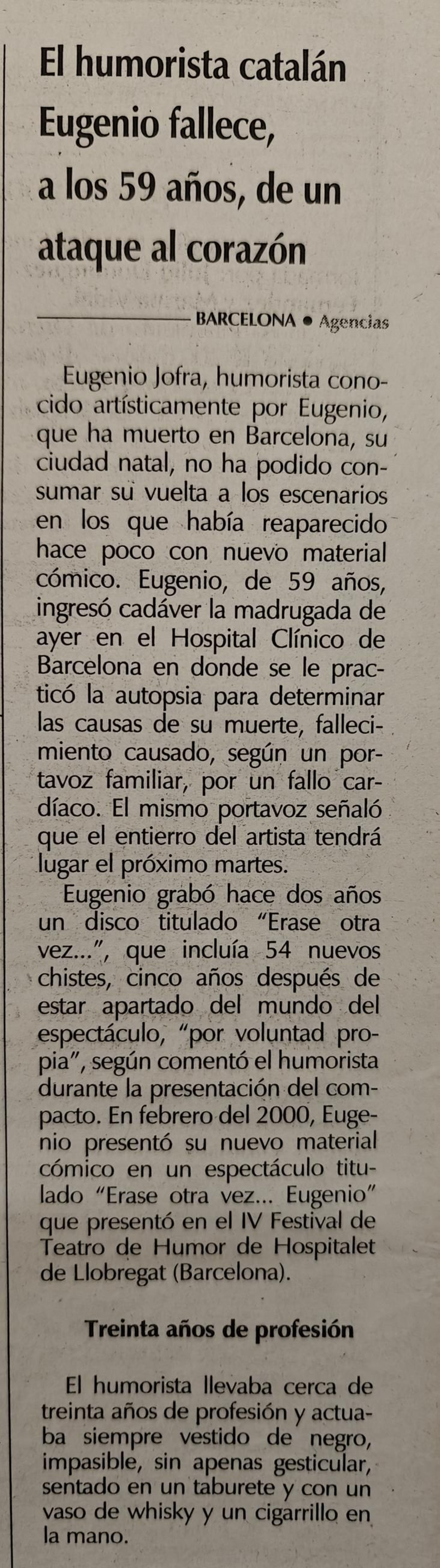 14 de marzo de 2001.