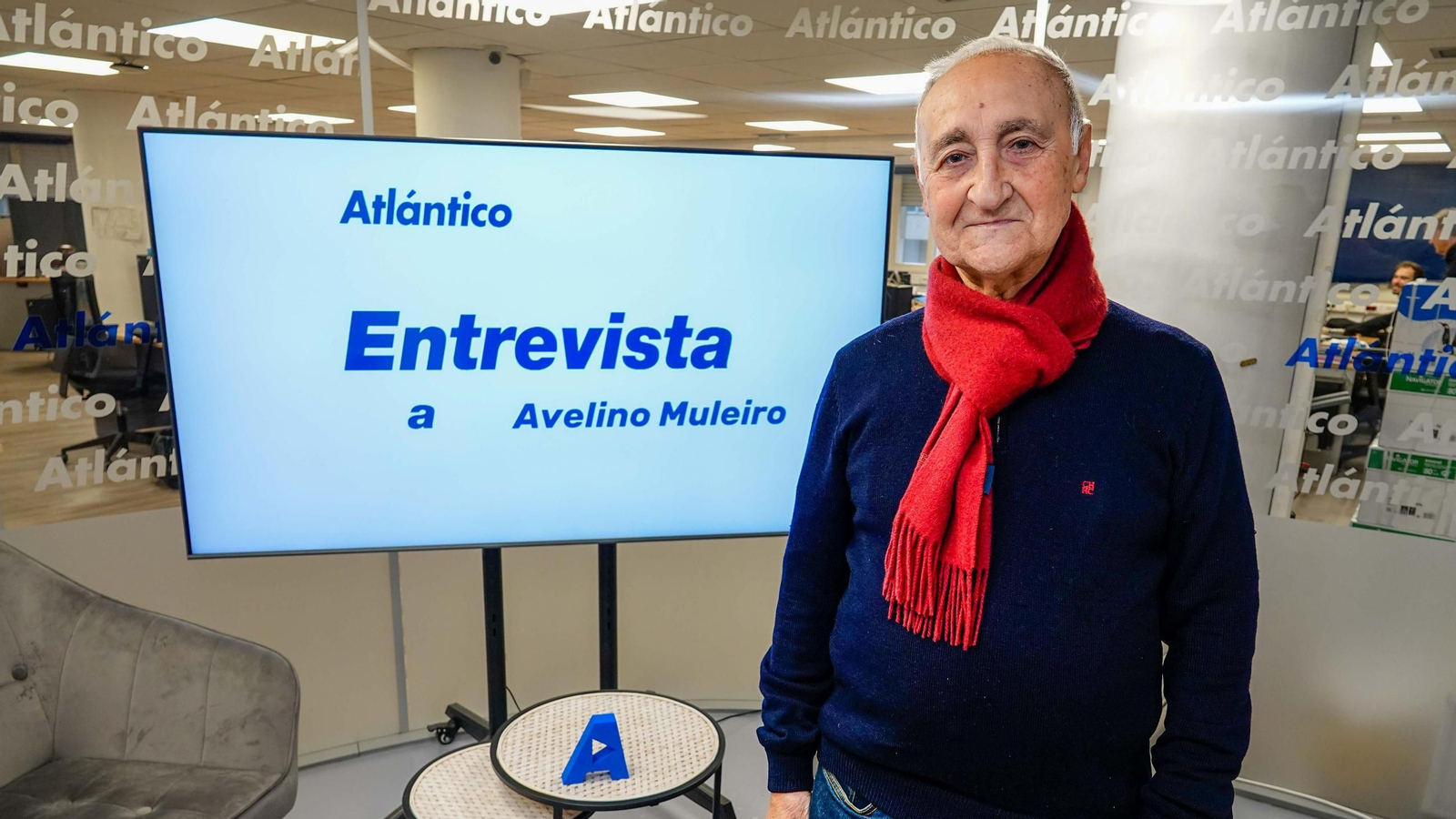 Avelino Muleiro, en el set de Atlántico TV.