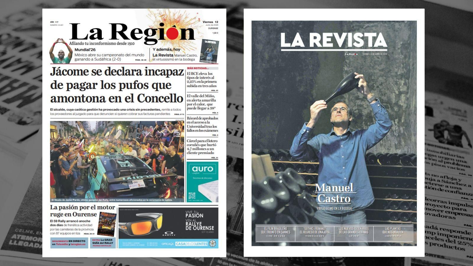 La portada de La Región de este viernes, 12 de junio.