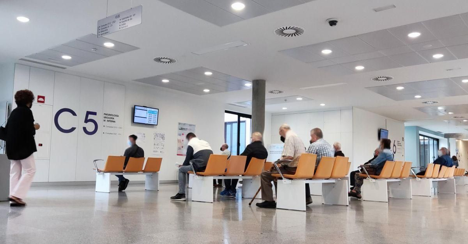 La zona de consultas de Medicina Interna en el Hospital Álvaro Cunqueiro.