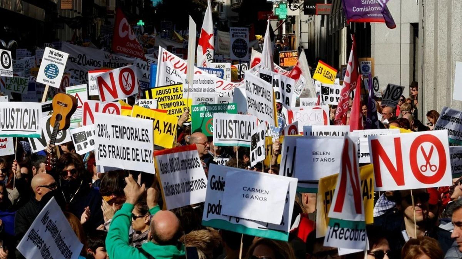 Manifestación de los interinos y personal temporal de la administración pública, en Madrid.
