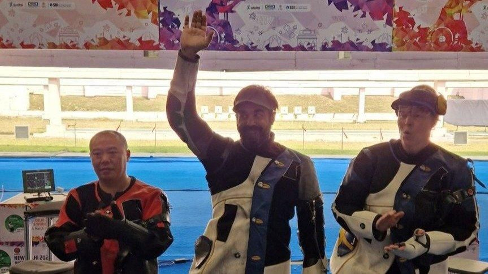 Juan Antonio Saavedra, en el podio de la cita en la India.