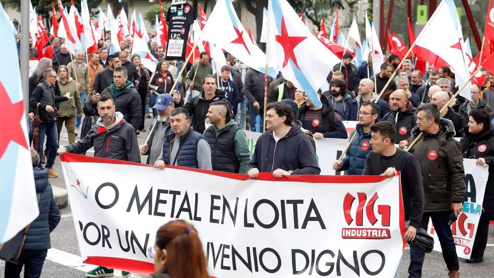 Manifestación que el sindicato celebró la semana pasada en Vigo.