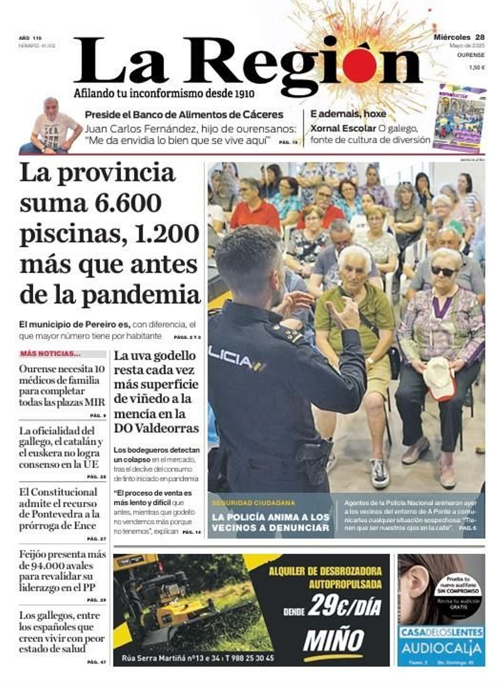 La portada de este miércoles.