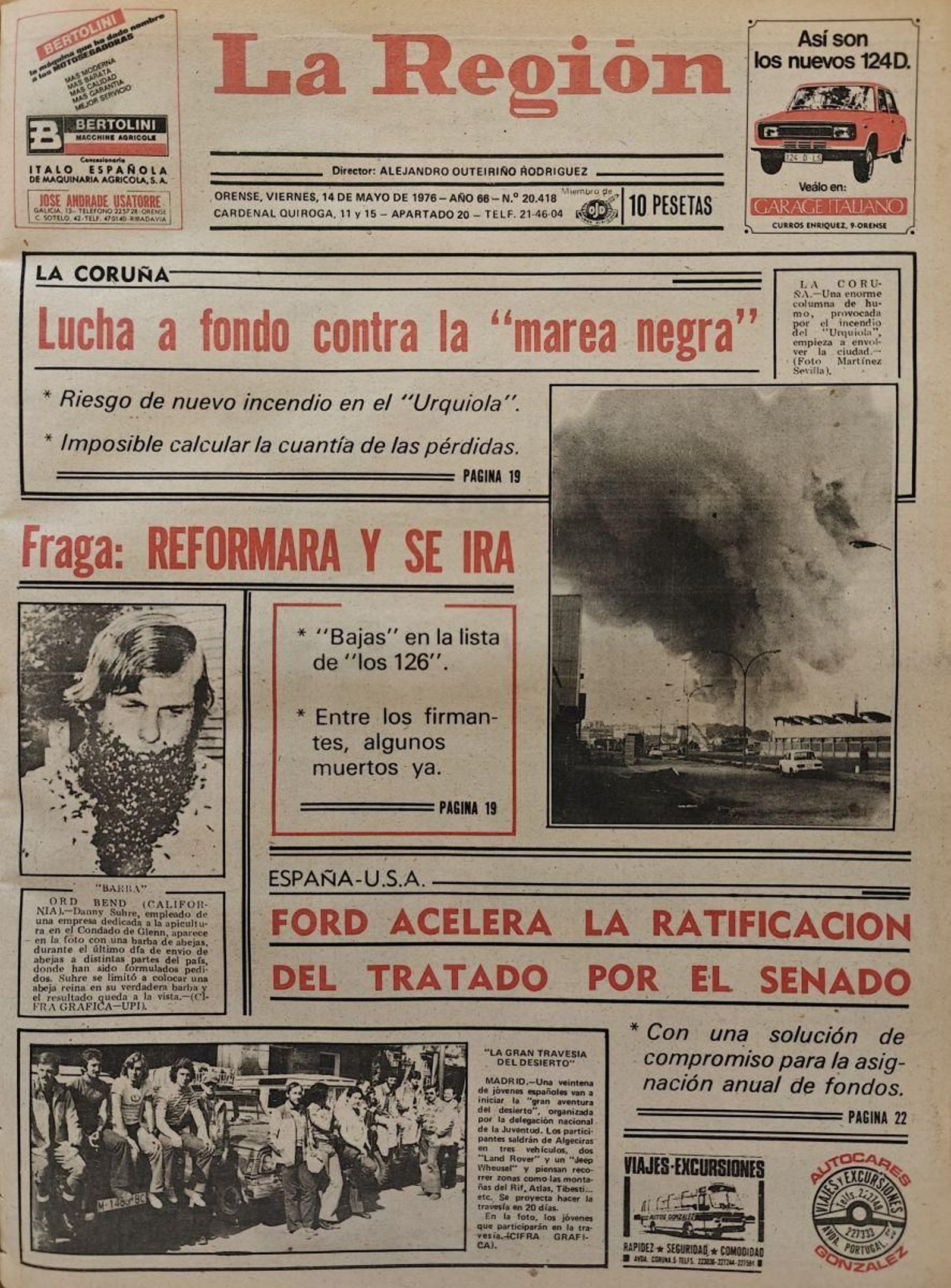 La portada de La Región de 1976.