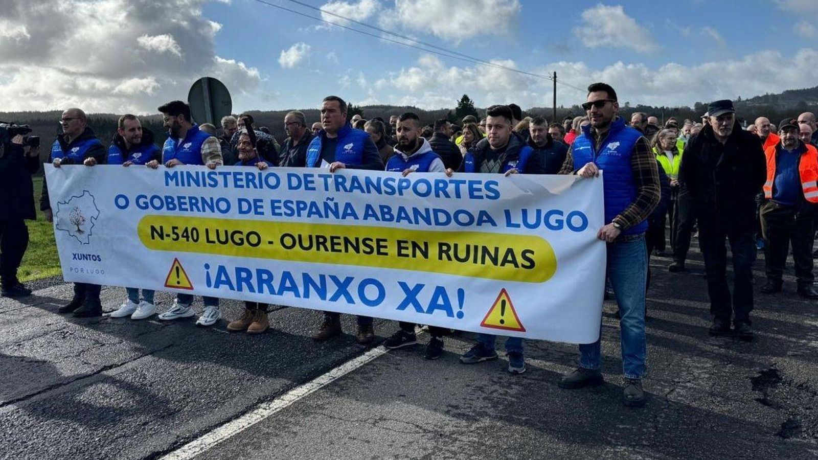Manifestación ayer en la N-540.