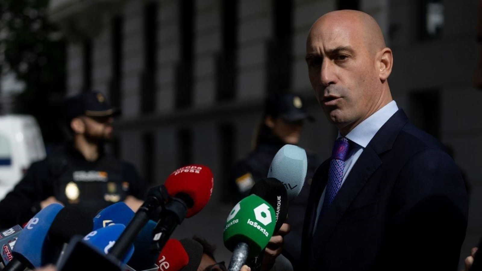 Luis Rubiales, expresidente de la Federación Española, a su salida de la Audiencia Nacional.