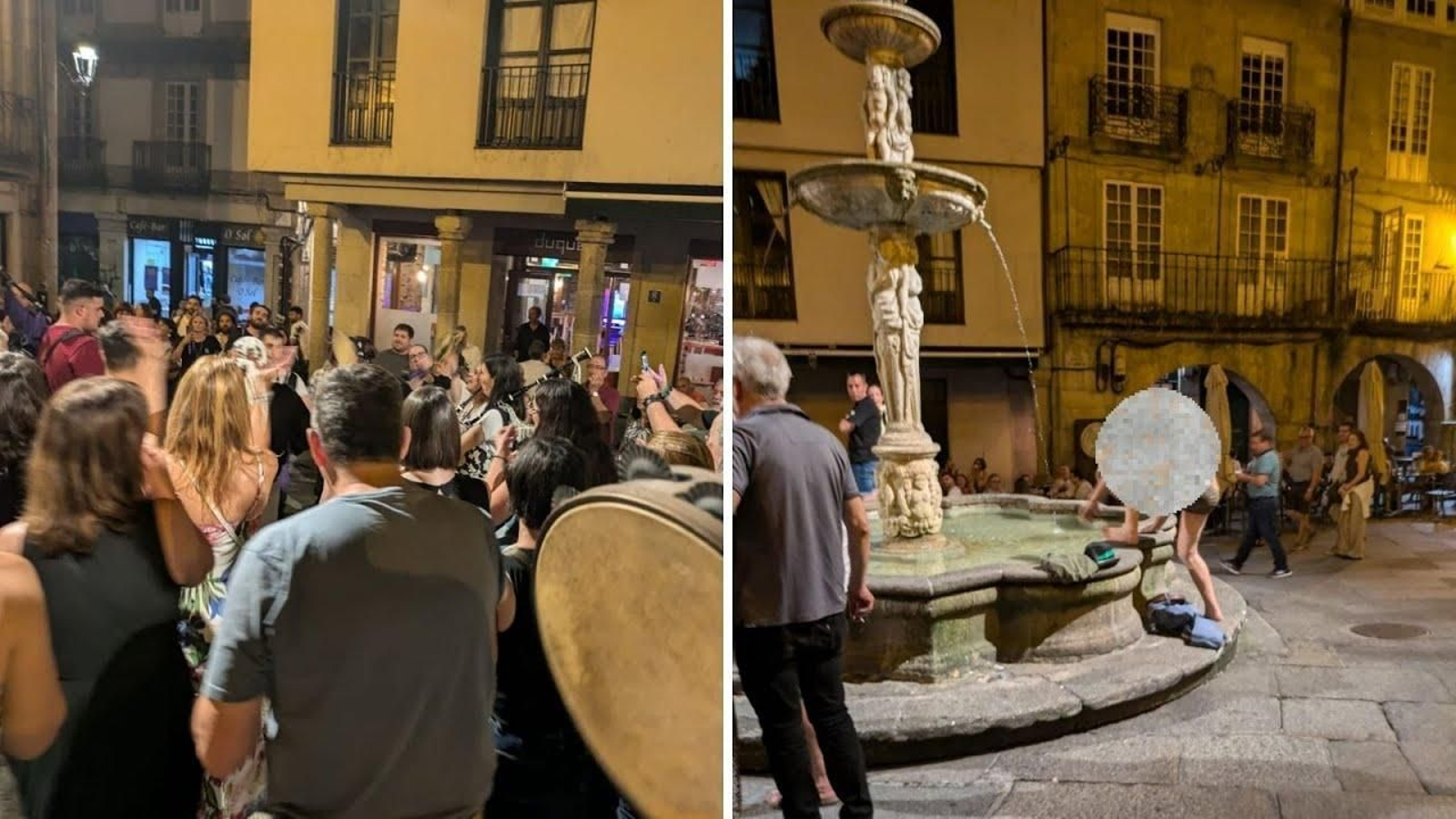 Los cantos de taberna vuelven a Ourense en una noche calurosa con chapuzón incluido