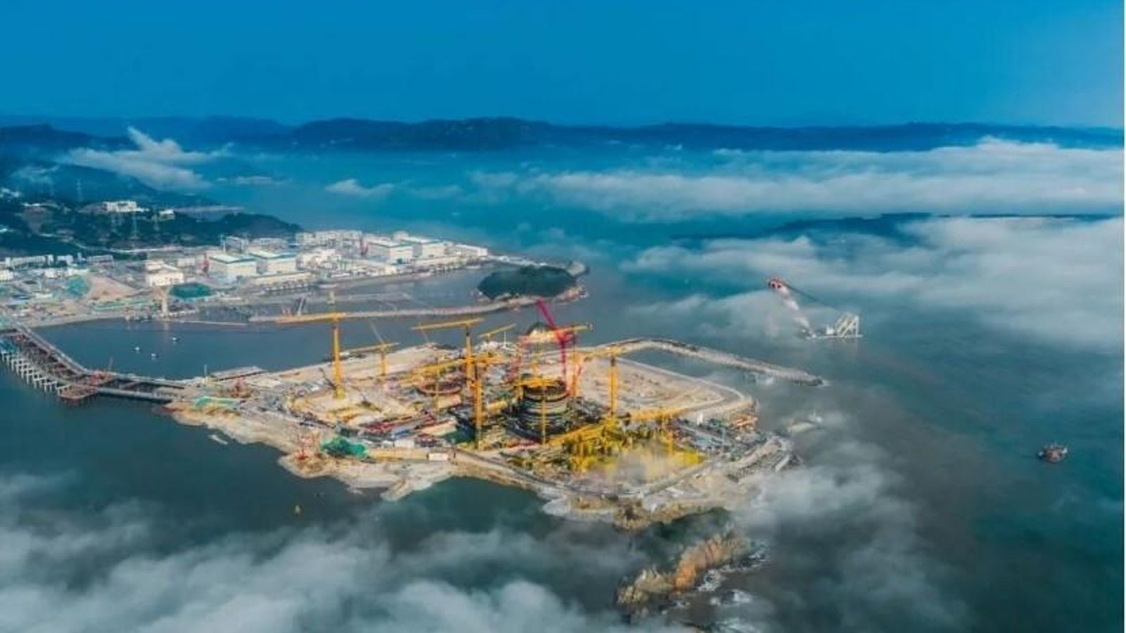 Vista aérea de la isla nuclear de Ningde, en China