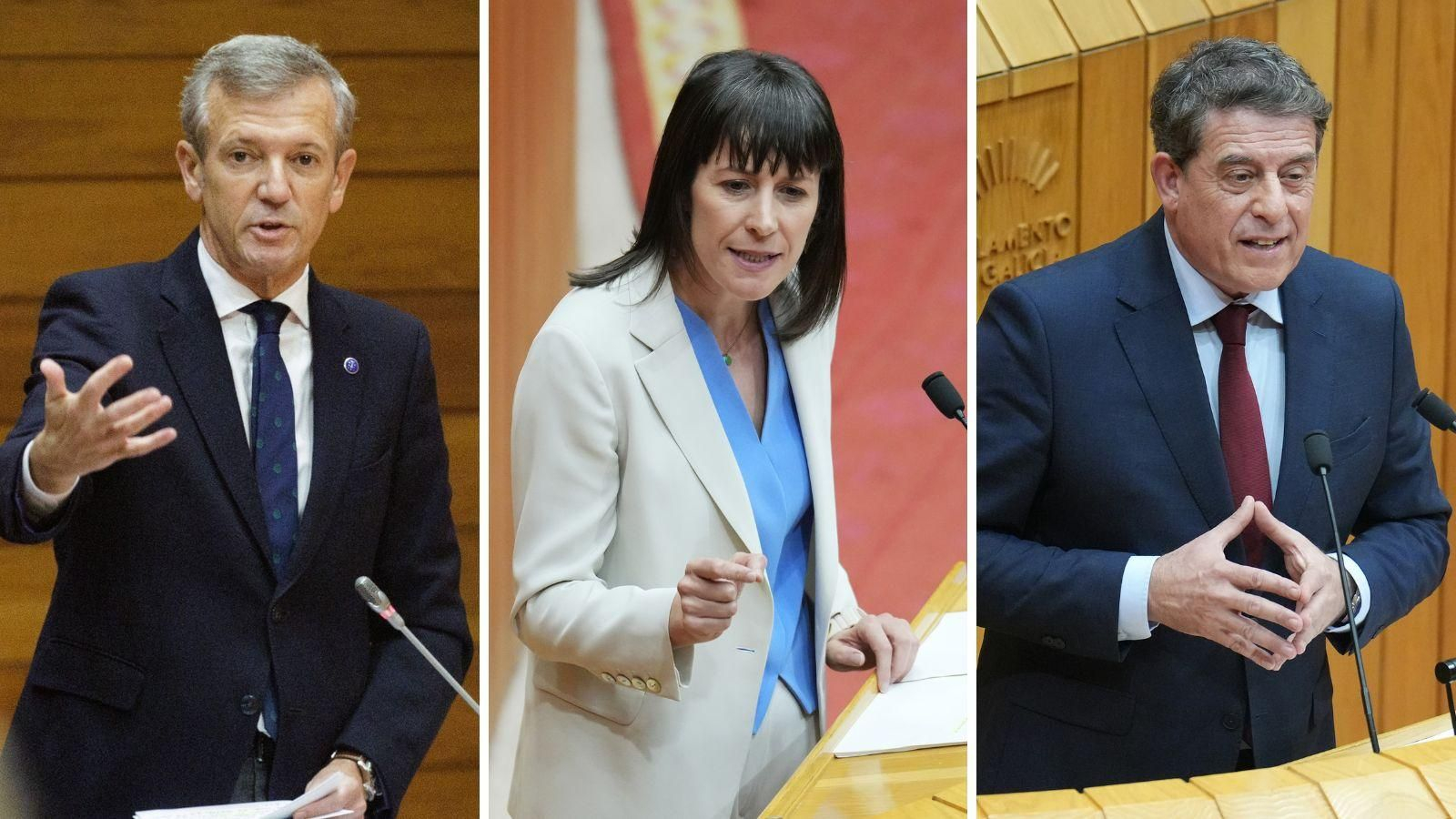 Alfonso Rueda, Ana Pontón y José Ramón Gómez Besteiro.