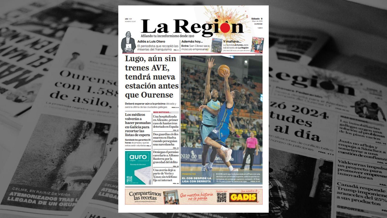 Los titulares de La Región de este sábado, 9 de mayo