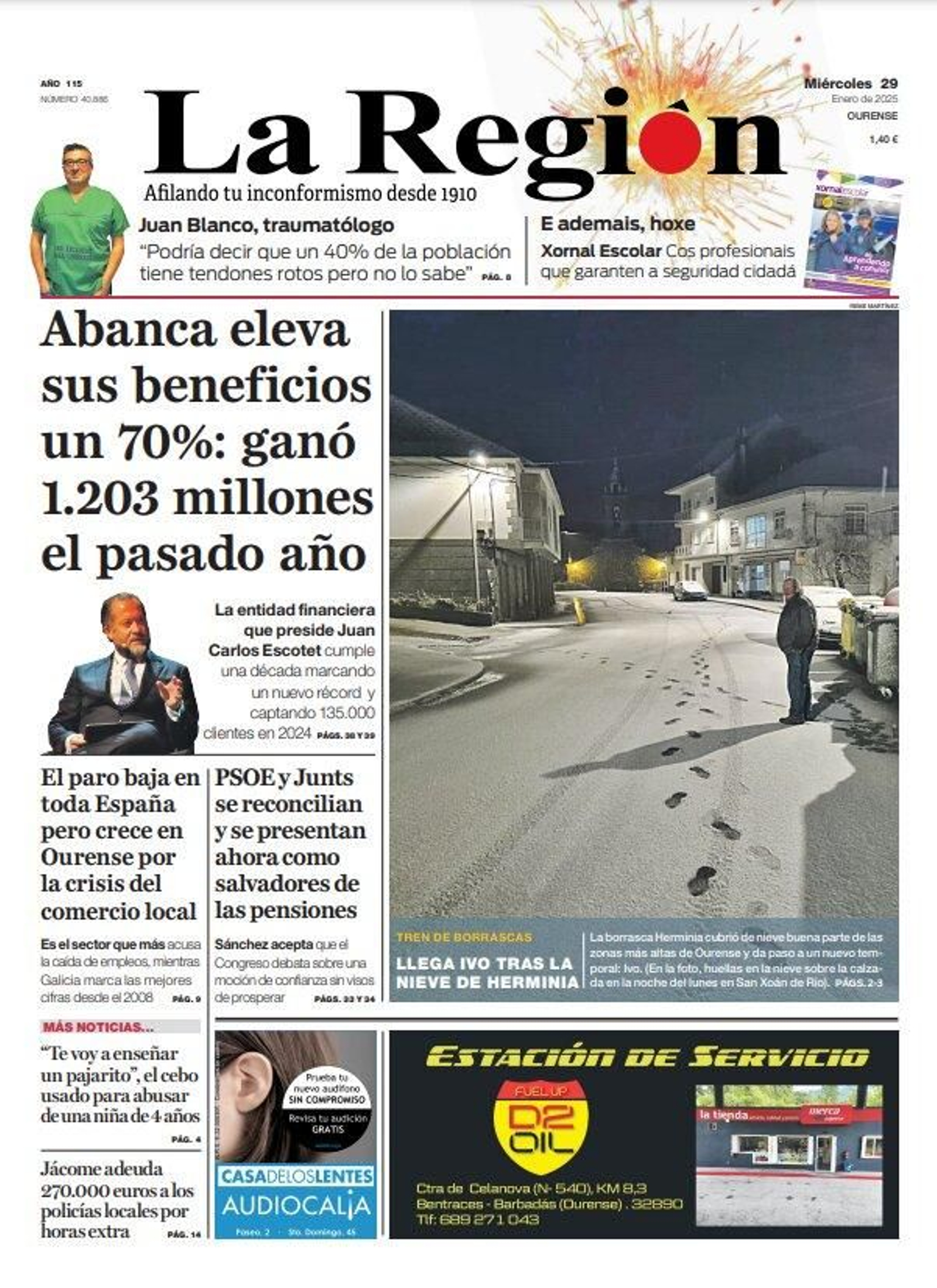 La portada de La Región.