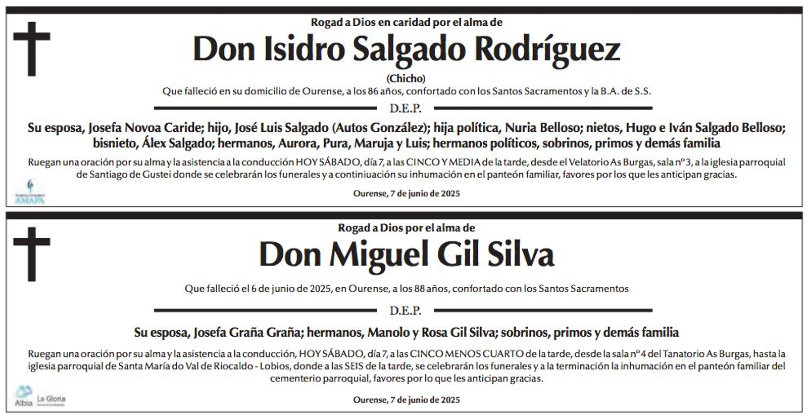 Las despedidas del 7 de junio.º