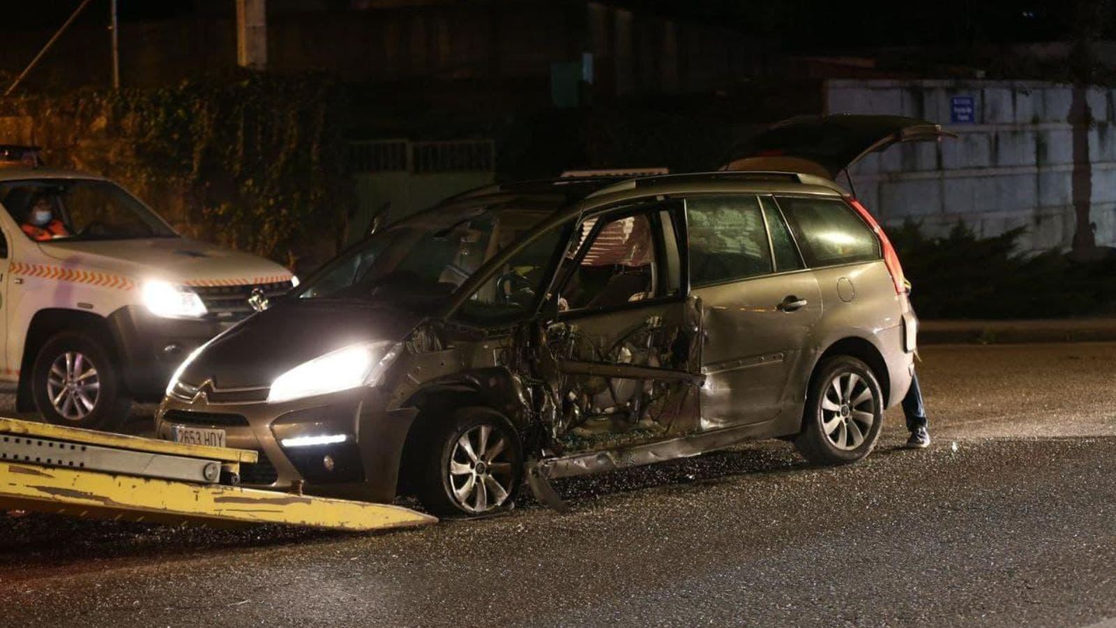 Uno de los vehículos accidentados