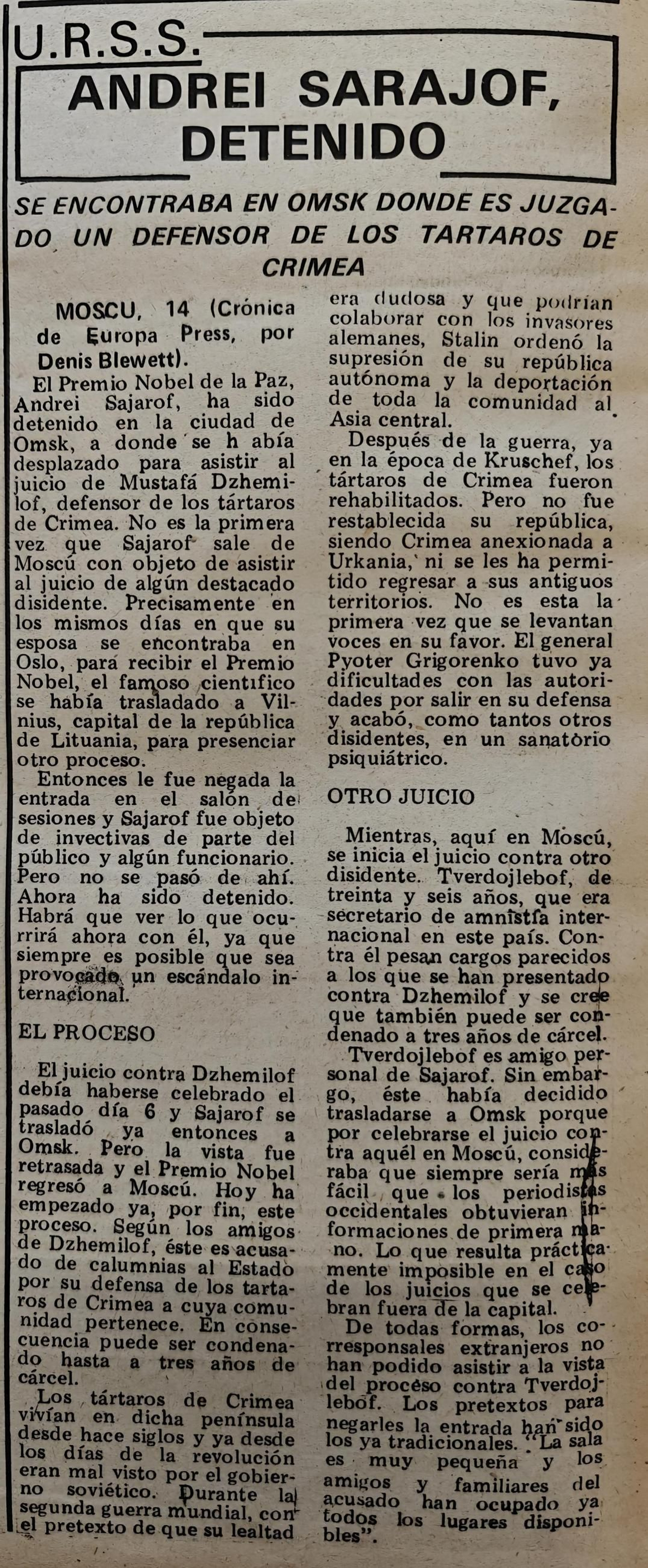 Andei Sarajof, detenido.