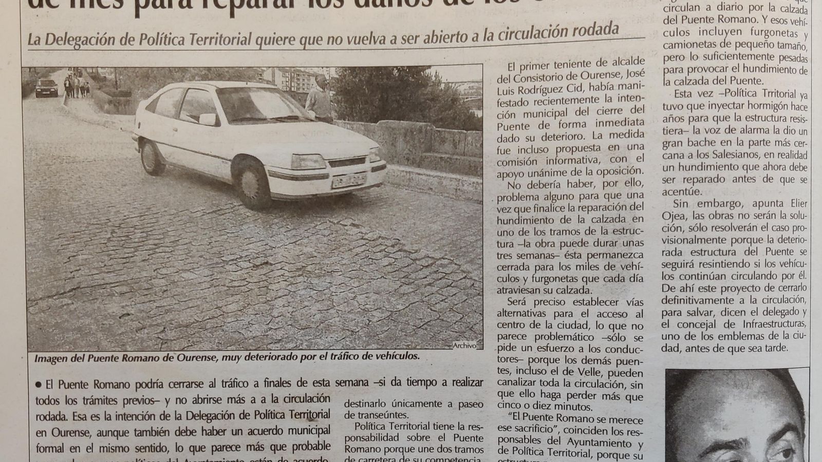 El Puente Romano, cortado al tráfico.