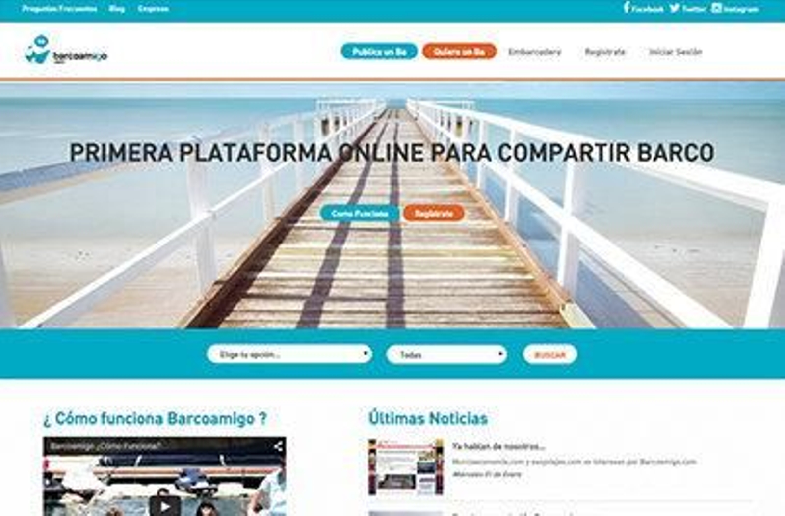 Página web de la nueva plataforma Barcoamigo.com