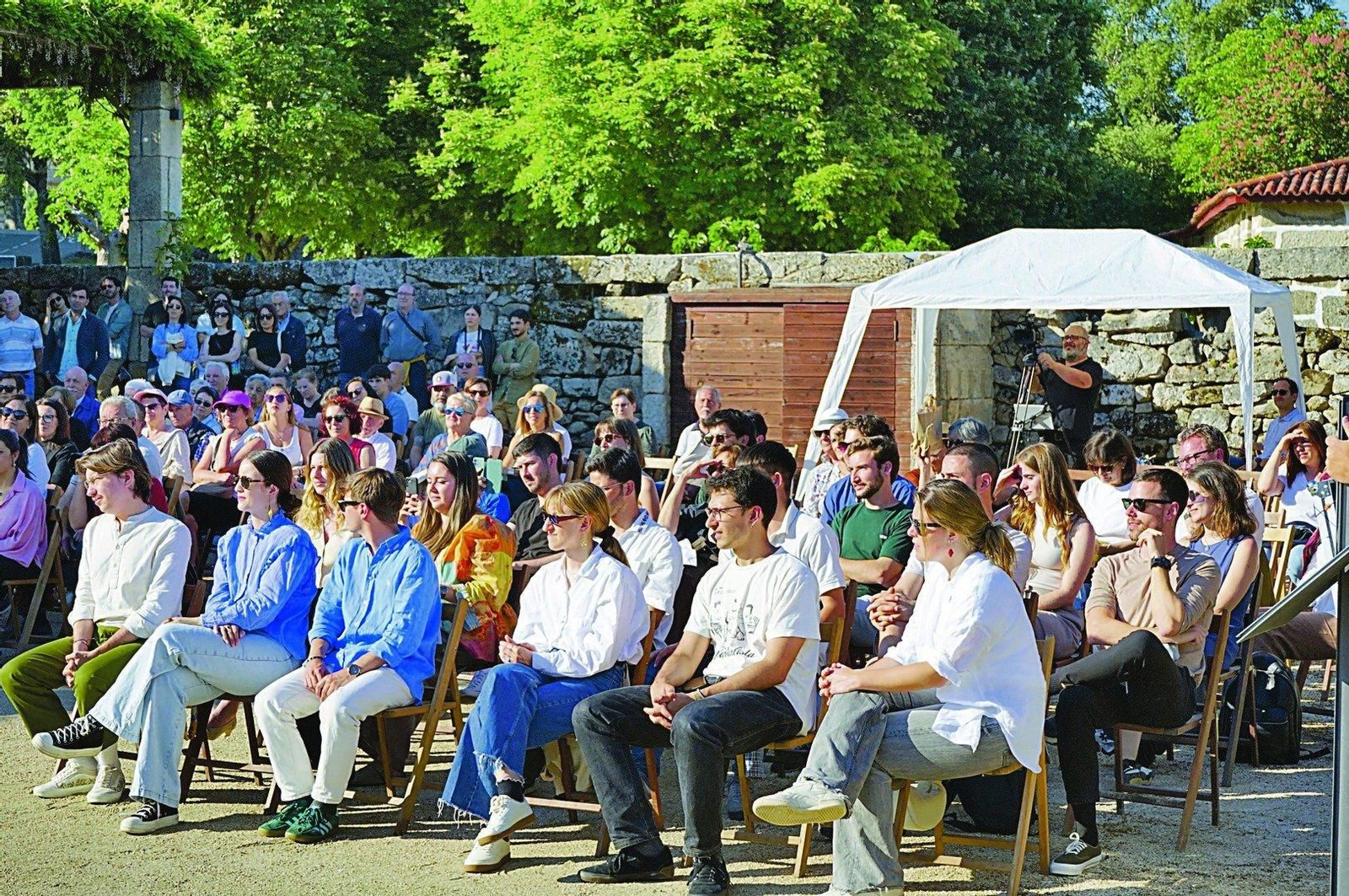 Los paisajistas que crearon las obras de la edición de este año, en la inauguración del Festival (foto: Marcos Atrio).
