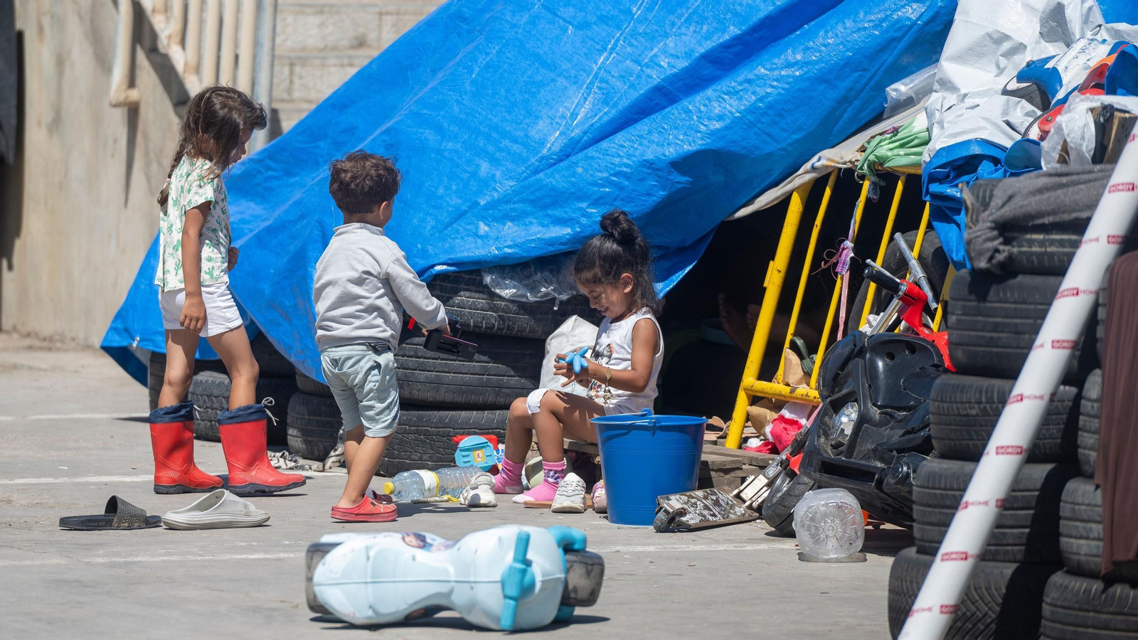Varios niños en Ceuta el 22 de agosto.