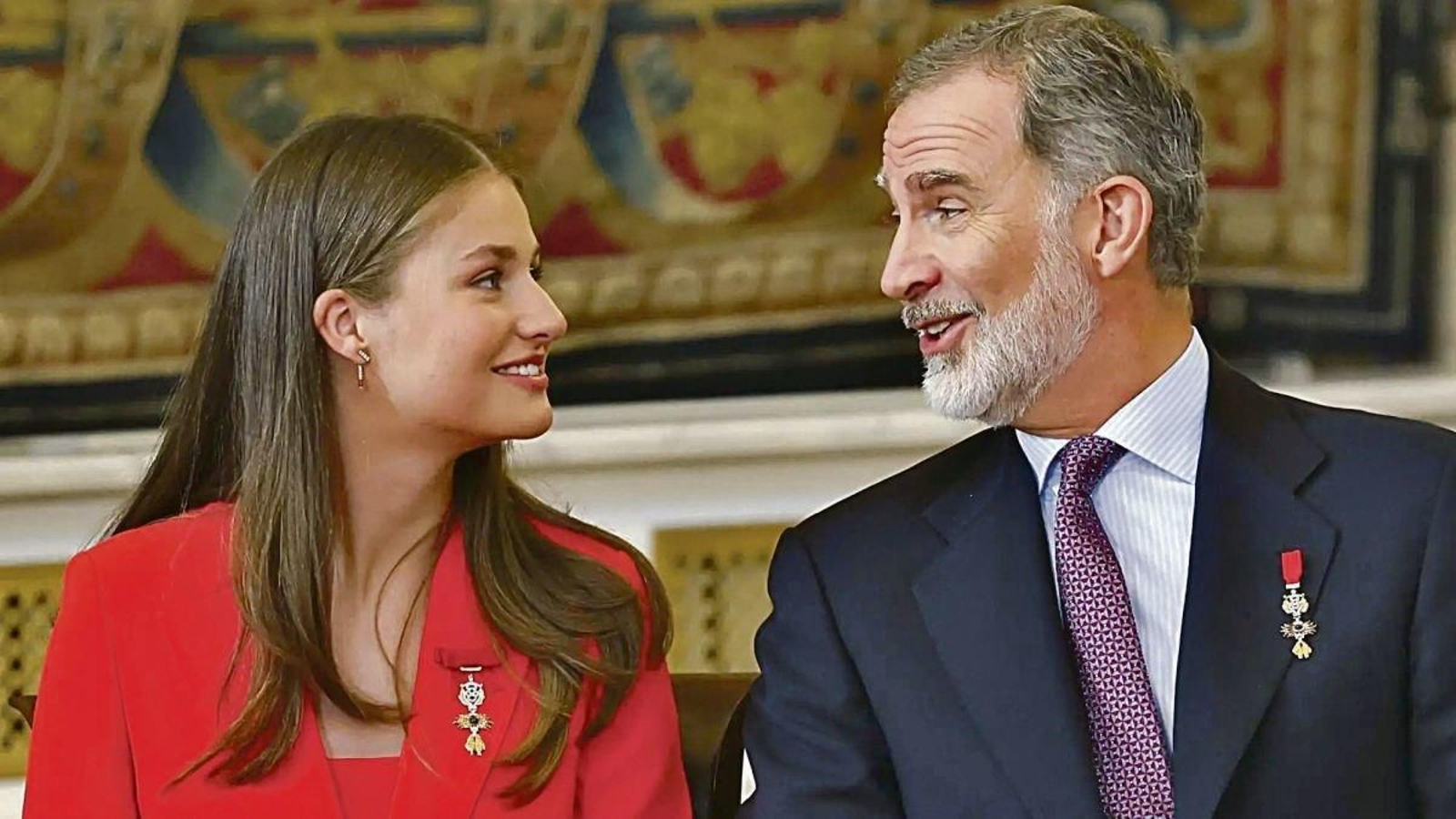 La princesa Leonor y el rey Felipe VI, en los actos del décimo aniversario.