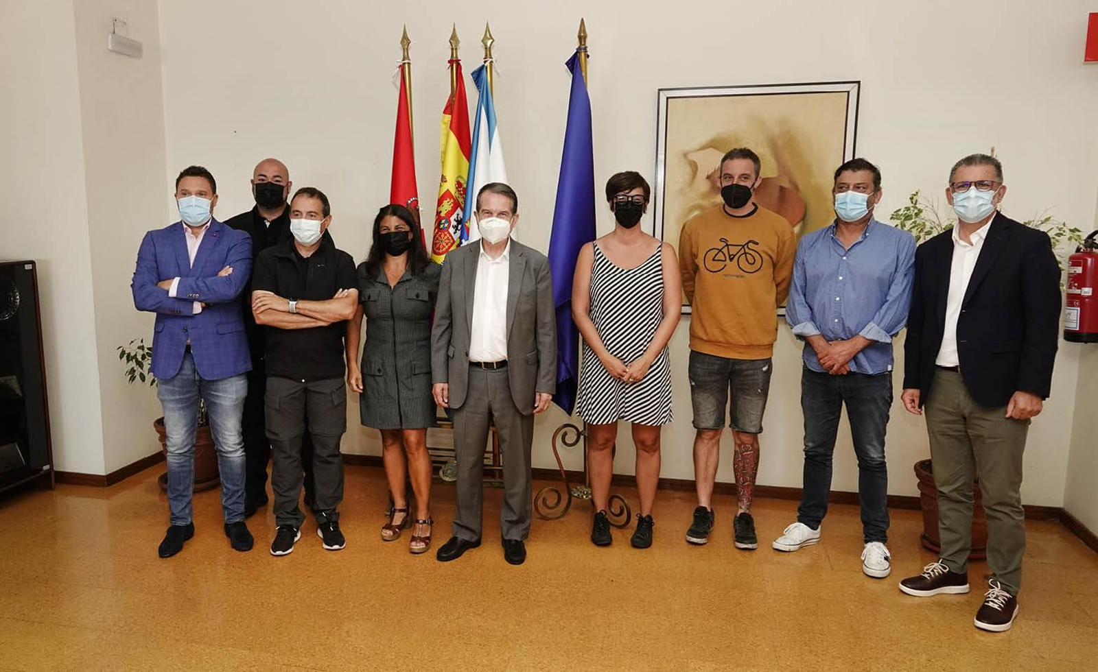 El alcalde y los concejales responsables mantuvieron ayer una reunión con los representantes de las asociaciones: Rubén Pérez, Carlos Rodríguez, César Sánchez Ballesteros, Ana Belén Magdalena y Juanjo Figueroa.