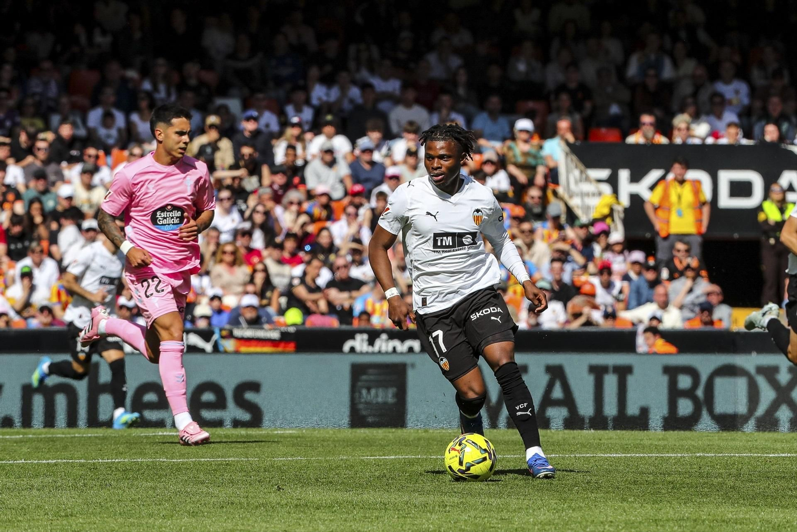 Partido entre Valencia y Celta en Mestalla.