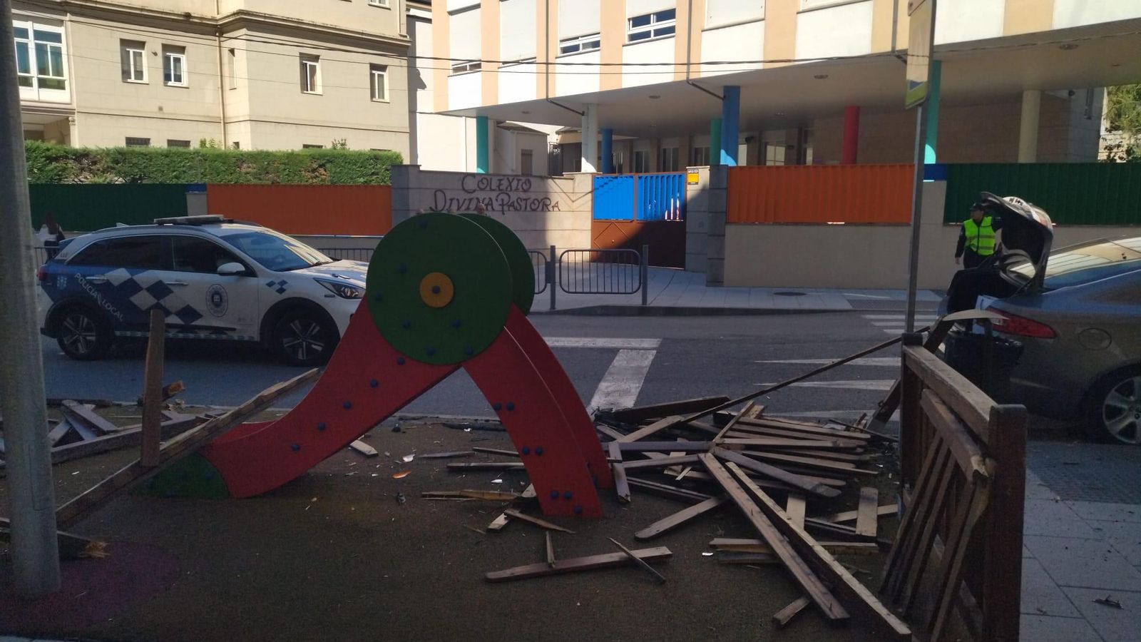 Estado en el que quedó el parque tras el accidente