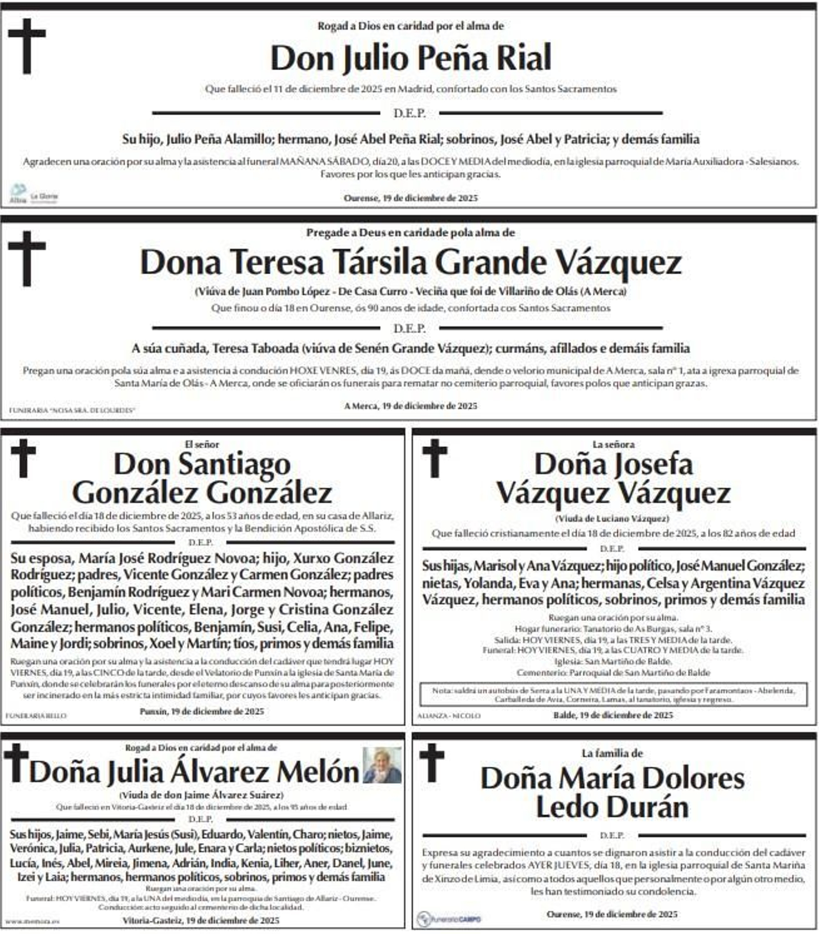 Las despedidas de este viernes