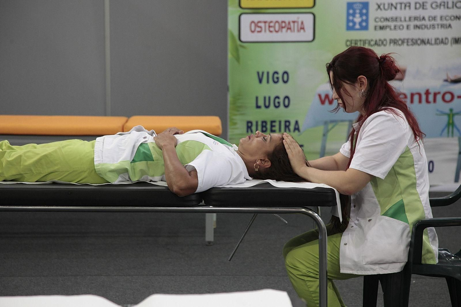 Masaje en las instaslaciones de Expourense.