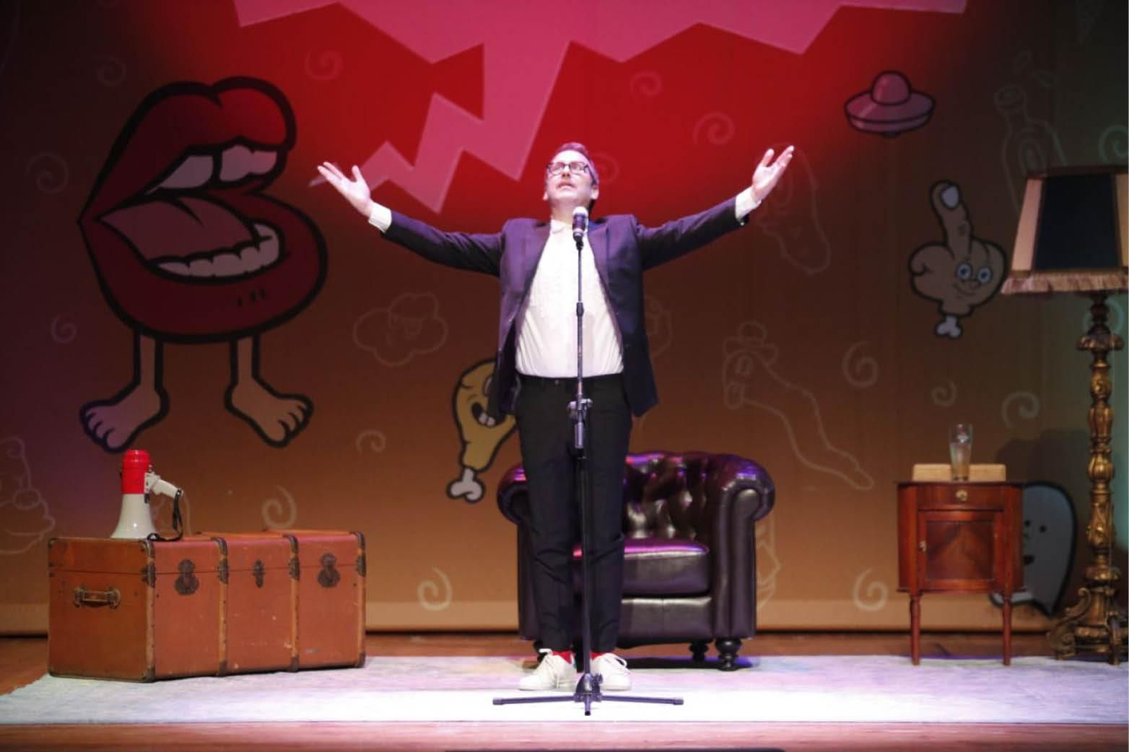 Joaquín Reyes, en un momento de su actuación en el Teatro Afundación.