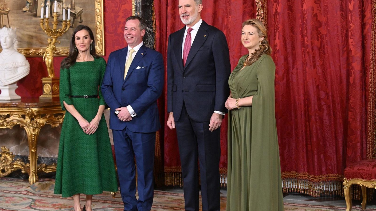 La Reina Letizia, Guillermo V de Luxemburgo, el Rey Felipe VI y Stéphanie de Lannoy