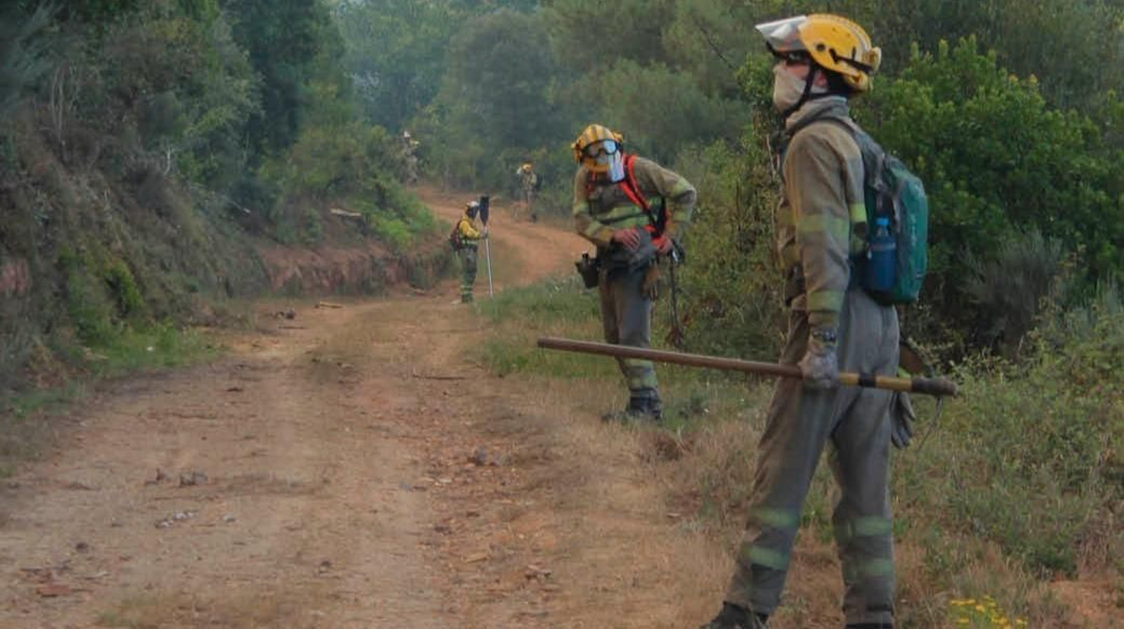 Incendio forestal en los montes de Rubiá.